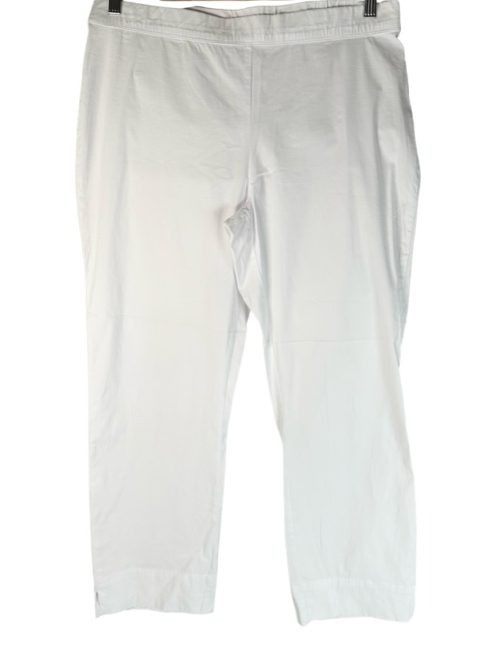 FOIL Solid White High Rise Straight Leg Cotton Pull-On Pants Women’s Size 10